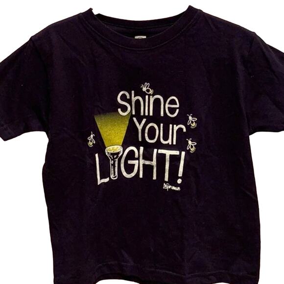 New Youth Large Shine Your Light Firefly Lightning Bug Short Sleeve Cotton Tee - Picture 1 of 4